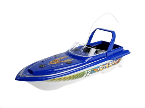Remote control (rc) mini speed boat with dual propellers. blue