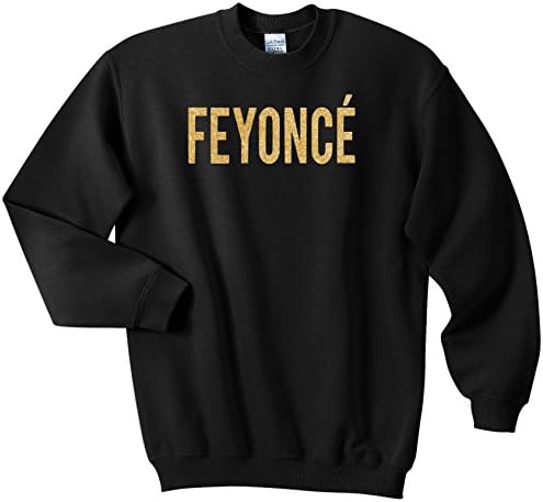 Feyonce Pullover Sweatshirt Black Gold (Small)