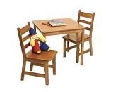 Lipper International 514P Child s Square Table and 2-Chair Set, Pecan