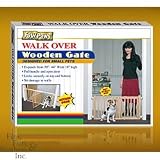 Four Paws Walk Over Wood Safety Gate with Door (30-44 Inch W x 18 Inch H)
