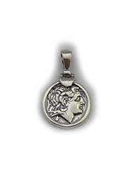 Sterling Silver Rhodium Plated Alexander The Great Pendant