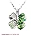 BodyJ4You Four Leaf Clovers Set Green Heart Crystal Pendant Necklace Stud Earrings