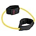 SPRI Xercuff Leg Resistance Band Exercise Cord with Non-Slip Padded Ankle Cuffs, Yellow, Very Light