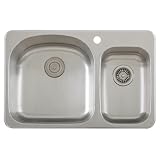 Buy 32 Inch Stainless Steel Top Mount Drop In 70 30 Double Bowl Kitchen Sink - 18... by eModernDecor Inc.