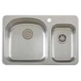 Buy 32 Inch Stainless Steel Top Mount Drop In 70 30 Double Bowl Kitchen Sink - 18... by eModernDecor Inc. now!