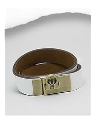 Leather Bracelet In White Base