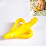 Edealing(TM) 環境に安全なベビーおしゃぶり歯が生えるリングバナナシリコン歯ブラシ