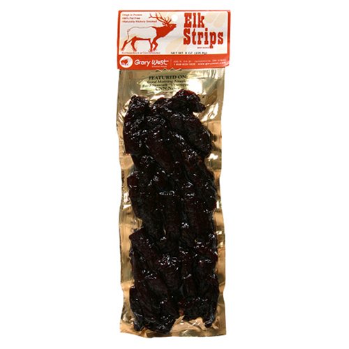 Gary West Meats, Hickory Smoked Elk Strips, Traditional, 8-Ounce Unit by Gary West Meats