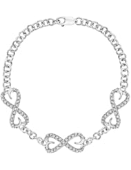Diamond Heart Infinity Tennis Bracelet in Sterling Silver (1/4 cttw)