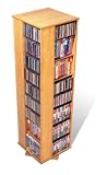 CD / DVD / VHS 1060 Spinner Storage Rack for Media in Maple Finish