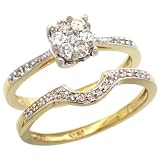 14k Gold 2-Pc. Diamond Engagement Ring Set w/ 0.34 Carat Brilliant Cut ( H-I Color; VS2-SI1 Clarity ) Diamonds, 1/4 in. (6mm) wide, size 10