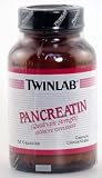 Twinlab Pancreatin (Quadruple Strength) Digestive Supplement 50 Capsules