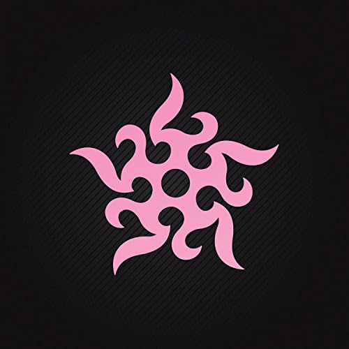 Decor Decal Tribal Tattoo Ninja Stars waterproof Skate Sports Perman Pink (6 X 5.78 In)