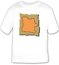 T-shirt with Angola, geographical, map, outline, geography, region, place, land