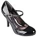 Brinley Co Womens Patent Round Toe Mary Jane Pumps