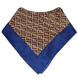 Fendi - Fendi Logoed Tobacco Twill Silk Square Scarf Red