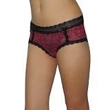 Ladies Marilyn Monroe Sexy Lace Stretch Hipster Brief Panties Underwear / Knickers - Red & Black