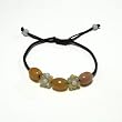 Hand-knotted Three Yellow Jade Rondel Bracelet - Brown Adjustable Cord