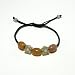 Hand-knotted Three Yellow Jade Roundel Bracelet - Brown Adjustable Cord