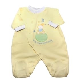 Grenouill�re / combinaison unisexe et allergie-libre pour b�b� pr�mature, � motifs 'Very Important Baby' (jaune)