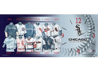 Chicago White Sox Uniform History Wall Clock