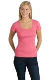 Junior Ladies 2x1 Scoop Tee Shirt