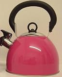 2.5ltr Cerise Pink Stainless Steel Whistling Kettle