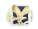 Beautifully Crafted! Black Hills Gold Black-onyx Yellow-gold Sterling-silver Men's Eagle Ring