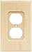 Brainerd 64667 Wood Square Single Duplex Outlet Wall Plate / Switch Plate / Cover Value Pack (6 pieces), Unfinished Wood