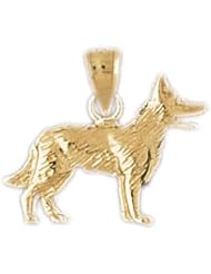 Dazzlers Solid 14k Gold German Shepherd Dog Charm Pendant Available in three colors from jewelsberry (weights: 1.5 grams only)
