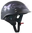 DOT Butterfly Flat Black Purple Butterfly Women's Helmet - Size : Medium