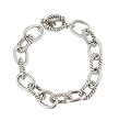 Silvertone Toggle Link Bracelet Fashion Jewelry