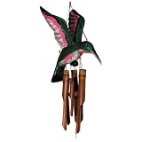 Asli Arts Hummingbird Bamboo 33 Inch Wind Chime, Green