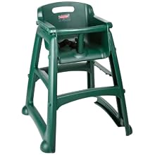 Rubbermaid Commercial FG780608 Dark Green Sturdy Chair Youth Seat without Wheels, 23.5" Length, 23.5" Width, 29.75" Height