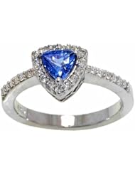 14K White Gold Tanzanite and Diamond Ring -- LIFETIME WARRANTY