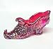 Carnival glass rose slipper shoe iridescent ruby red