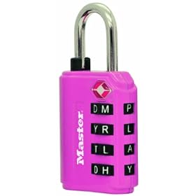 Master Lock 4691DWDPNK TSA Accepted Set-Your-Own Password Combination Lock, Pink