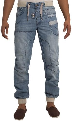 ETO Men's Designer Cuffed Leg Jogger Jeans