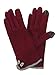 Womens Burgundy & Houndstooth Bow Stretch Fit Texting & Tech Touchscreen Gloves