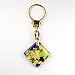 Murano Glass Keyring Jewelry - Square L Blue/Gold Style3