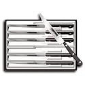 Victorinox Cutlery 6-Piece 5-Inch Wavy Edge Steak Knife Set, Black POM Handles
