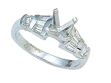 0.75 (3/4) cttw Baguette Diamonds Engagement Ring - Platinum, 14kt White or Yellow Gold