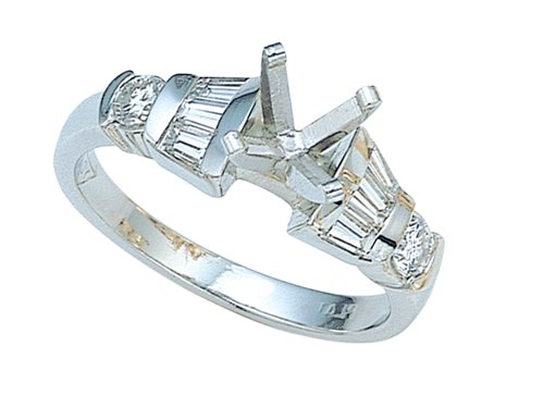 0.75 (3/4) cttw Baguette Diamonds Engagement Ring LIFETIME WARRANTY