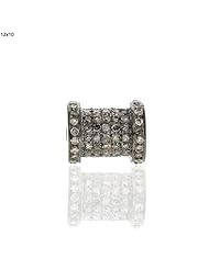 12*10mm Diamond Pave Spacer Bead for Bracelet / Necklace .925 Sterling Silver Jewelry