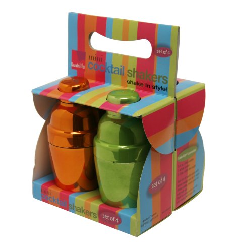 Lush Life Set of 4 Mini Cocktail Shakers, Multi Color