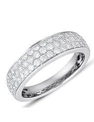 14K White Gold 0.98cttw Round Diamond Ring Band