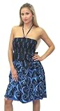 LALEELA Hot & Sexy Black & Blue Robe imprimée Tube Halter Cadeau Saint - Valentine Valentin