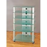 VTI NGR406 Series 6 Shelf Audio Rack in Multiple Finishes Frame Color Silver - Glass Color Frosted