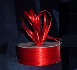 Ribbon - Satin Ribbon- 1/8" Double Face 100 Yards (300 FT) - Red - Sewing - Craft - Wedding Favors