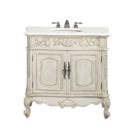 Winslow 43 Inch White Granite Top Ivory Sink Cabinet, 37Hx43W, IVORY WHITE GRN by Home Decorators Collection